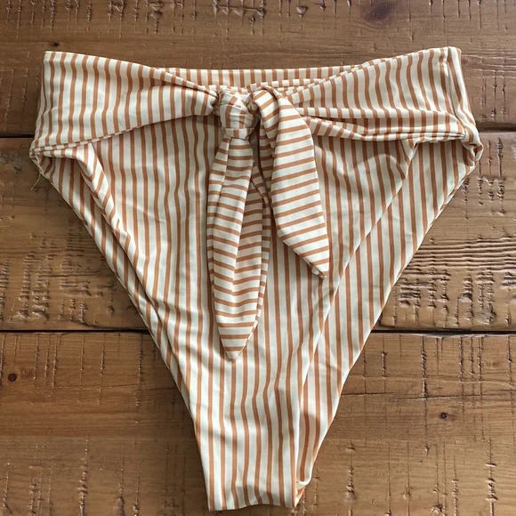 Yellow and brown high waisted swimsuit - Picture 2 of 4